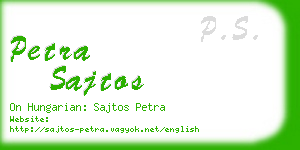 petra sajtos business card